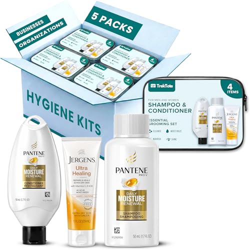 TrekTote Travel Size Bulk Shampoo And Conditioner Sets - Includes Premium Shampoo Conditioner Lotion And Clear Travel Bag - TSA Compliant Travel Size Toiletries