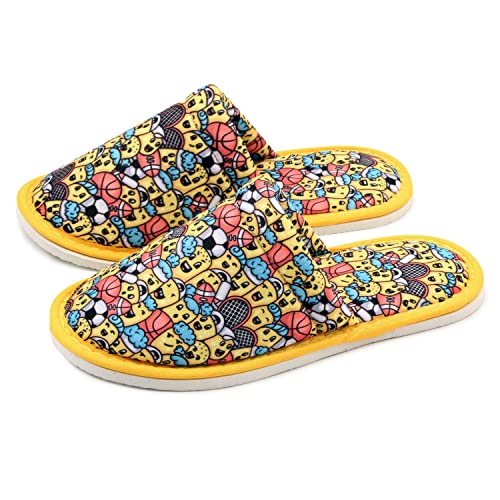 CHOCHILI Women Minion Home Slippers Yellow Blue Lightweight Silent Walk Size 7 to 8