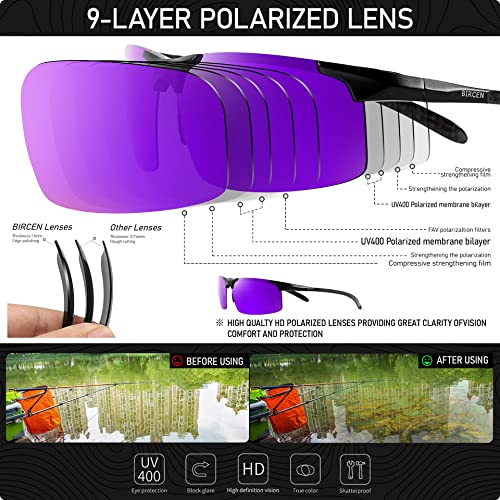 Image of BIRCEN Carbon-Fiber Polarized Sunglasses for Men: 0.74 oz & UV Protection