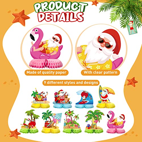Kosiz 9 Pack Summer Christmas Table Centerpiece Set July Summer Honeycomb Centerpieces Decor Christmas Party Supplies Summer Beach Party Table Decorations For Xmas Holiday Party Supplies #TOP4