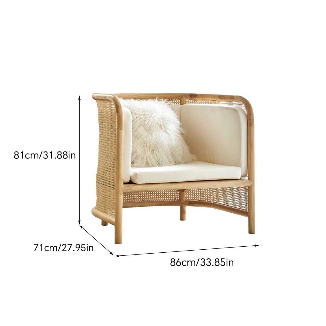 eexbz Small Sofa Home Rattan Small Sofa Leisure Nordic Back Sofa Recliner Homestay Rattan Chair Couch for Small Spaces