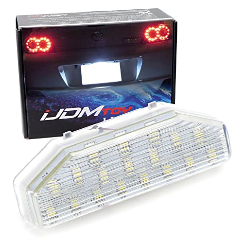 iJDMTOY OEM-Fit 3W Full LED License Plate Light Kit Compatible With 2004-2014 Mazda RX-8 RX8, Powered by 18-SMD Xenon White LED