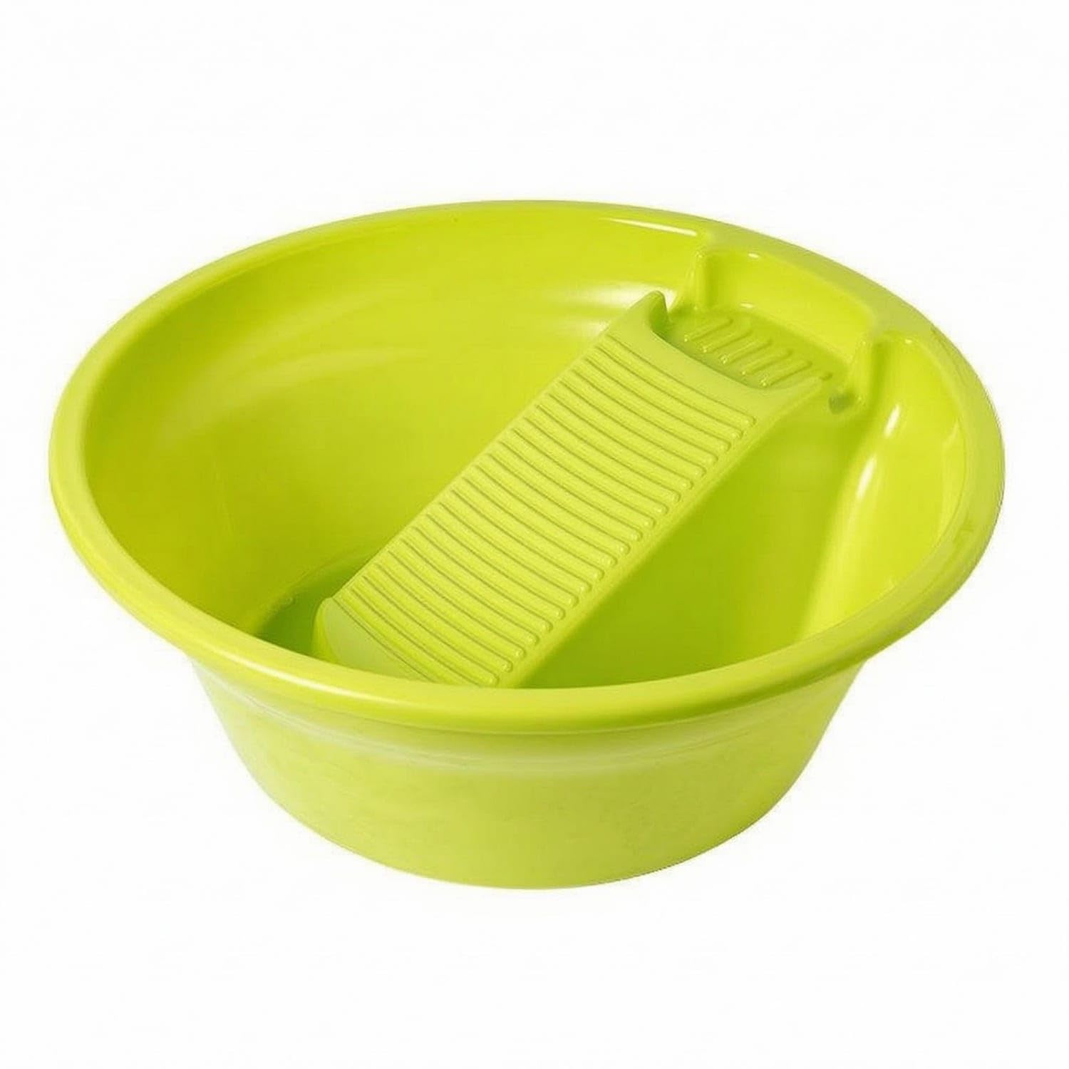 Angled Insert Washboard Basin 2-in-1 Scrubbing Wash Basin Ribbed Cleaning Item Extra-Thick, Green, 58-58cm-image-9