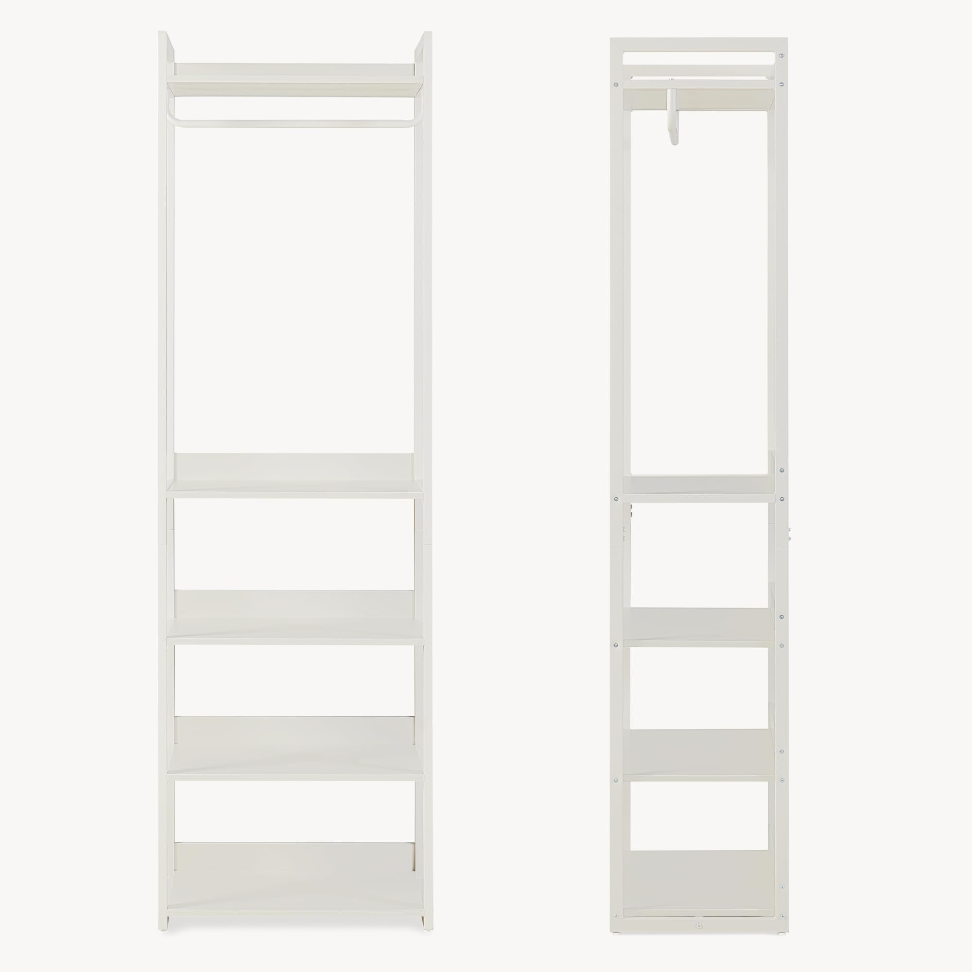 [en.casa] Stand Appendiabiti da Terra in Acciaio con 5 Ripiani Guardaroba Aperto con Vano Asta Portabiti Organizzatore per Ingresso Camera da Letto 200 x 61 x 40 cm - Grigio