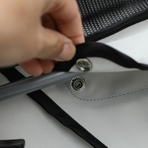 Pawhut Passeggino Per Cani Fino A 10 Kg Con Copertura Antipioggia, Carrello Pieghevole Per Animali Domestici Carrello Carrozzina, 75X45X97 Cm, Grigio - 8