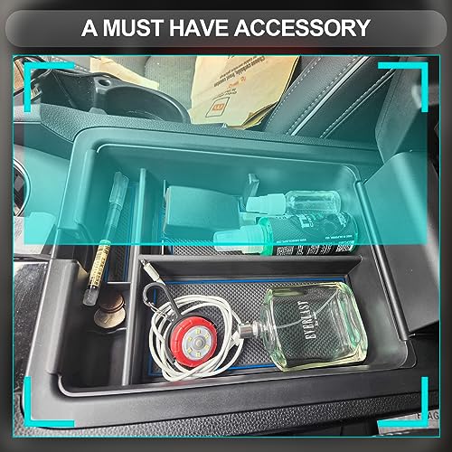 Image of CDEFG 2023 2024 2025 Pilot Center Console Organizer Tray for 2023-2025 Honda Pilot Touring Sport EX-L Elite TrailSport LX Middle Console Storage Box 2024 2025 Ridgeline / 2024-2026 Passport (Black)
