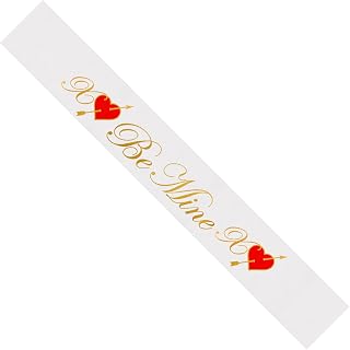White and Red Heart Be Mine Sash Valentine's Cupid Costume