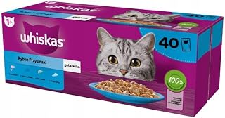 Whiskas Karma dla kotów mokra karma dla dorosłych 1+ wybór ryb w galarecie 40 x 85 g, opakowanie zbiorcze
