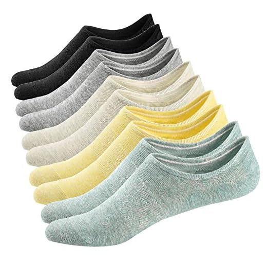Ueither 5 Pares Calcetines Invisibles Mujer De Algodón Calcetines Cortos Elástco Con Silicona Antideslizante (36-43, Color 2)