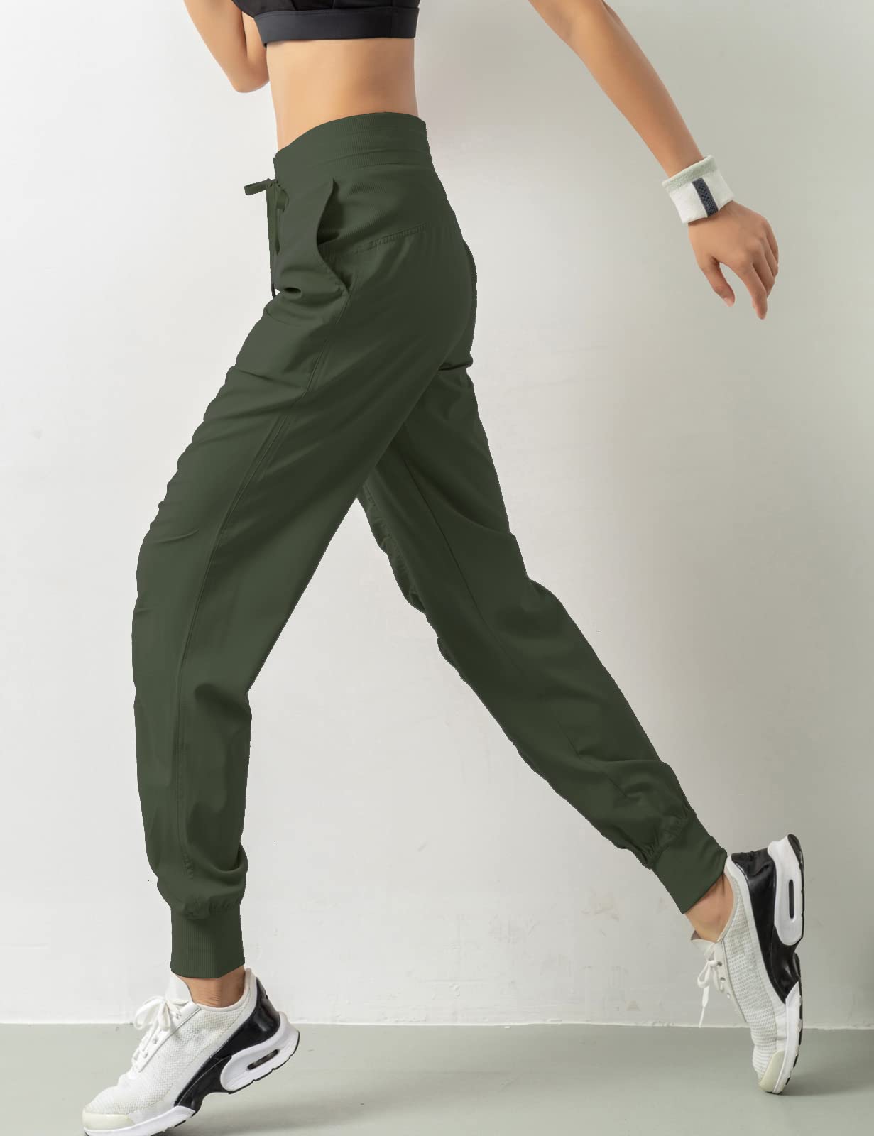 TOPLAZA Pantaloni Sportivi Joggers Donna Pieghettato Vita Alta con Tasche