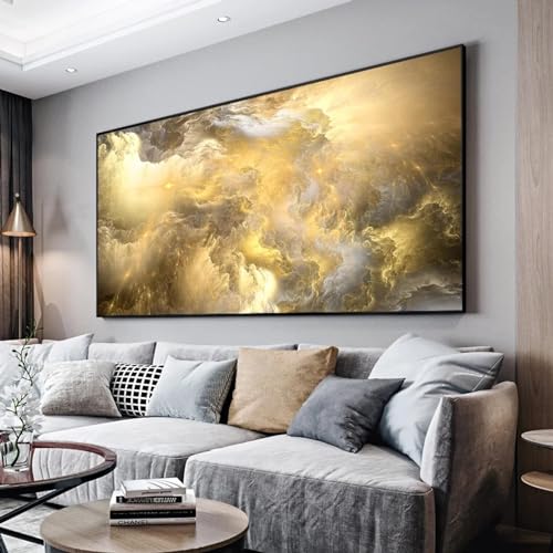 Peinture de nuage coloré abstrait sur toile murale pour une évasion visuelle quotidienne