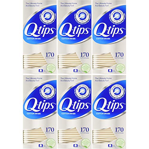 Q-tips Cotton Swabs 170 Count each (Value Pack of 6)