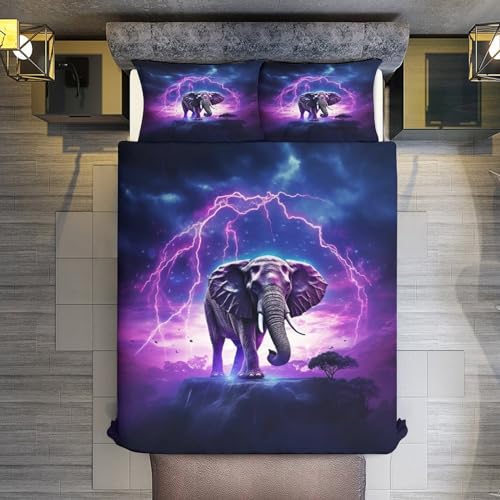 Housse de couette éléphant 3D douce et facile à laver pour grand lit