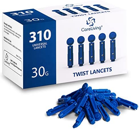 CareLiving Lancets for Diabetes Testing - 30 Gauge Diabetic Lancets for Blood Testing and Glucose Testing - Fits Most Lancing Devices - Sterile, Single Use 30g Blood Sugar Lancets - 310 Count