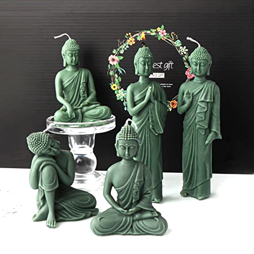 Xidmold 3D Buddha Candle Mold Buddha Statue Silicone Mold For Sculpture, Soy Wax Candle, Resin Art Crafts (C) #TOP4