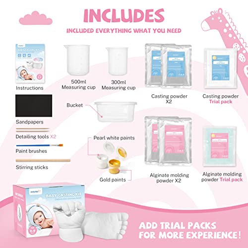 Baby Hand Casting Kit, Unitystar Baby Hand Mold Kit For Infant Hand & Foot Mold Baby Sculpture Supplies Keepsake Plaster For First Birthday, Newborn Gifts #TOP3