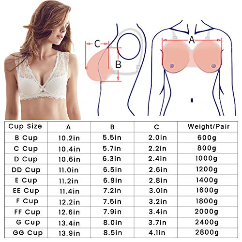 Vollence E Cup Strap on Silicone Breast Forms for Transgender Individuals for Mastectomy Patient Nude