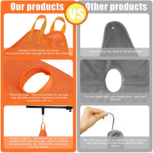 Pet Grooming Hammock Set For Dogs & Cats,Breathable Dog Restraint Hammock Bag , Grooming Scissors,Comb,Cotton Swab,Ear/Eye Care (Small) #TOP3
