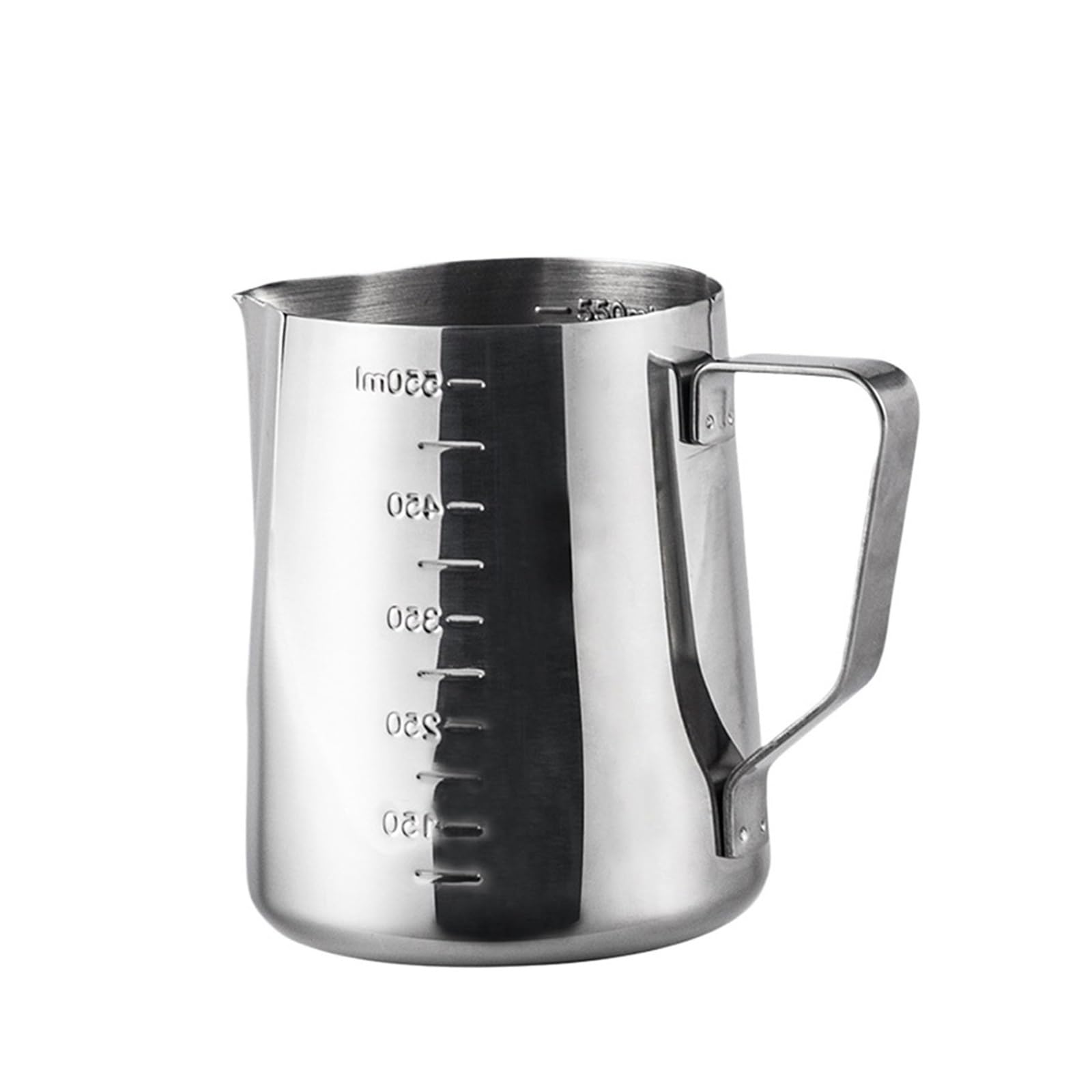 Jarra de espuma leche acero inoxidable 350ml, 600ml, 900ml, Compatible con escala medición, jarra plateada, taza café Latte Barista(600ml)