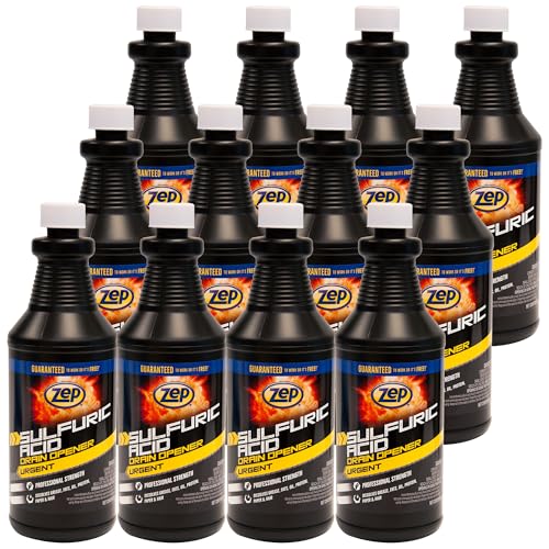 Zep Sulfuric Acid Drain Opener - 32 Ounce (Case of 12) ZUSADO32 - Professional Strength Drain Cleaner