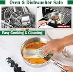 E-far 10-Piece Ensemble de cuisine en acier inoxydable, poêlons et poêles à induction avec base Tri-Ply, ensemble de cuisine non toxique avec poêle, casserole, casserole à saute, réserve avec lids, four & Lave-vaisselle sans danger
