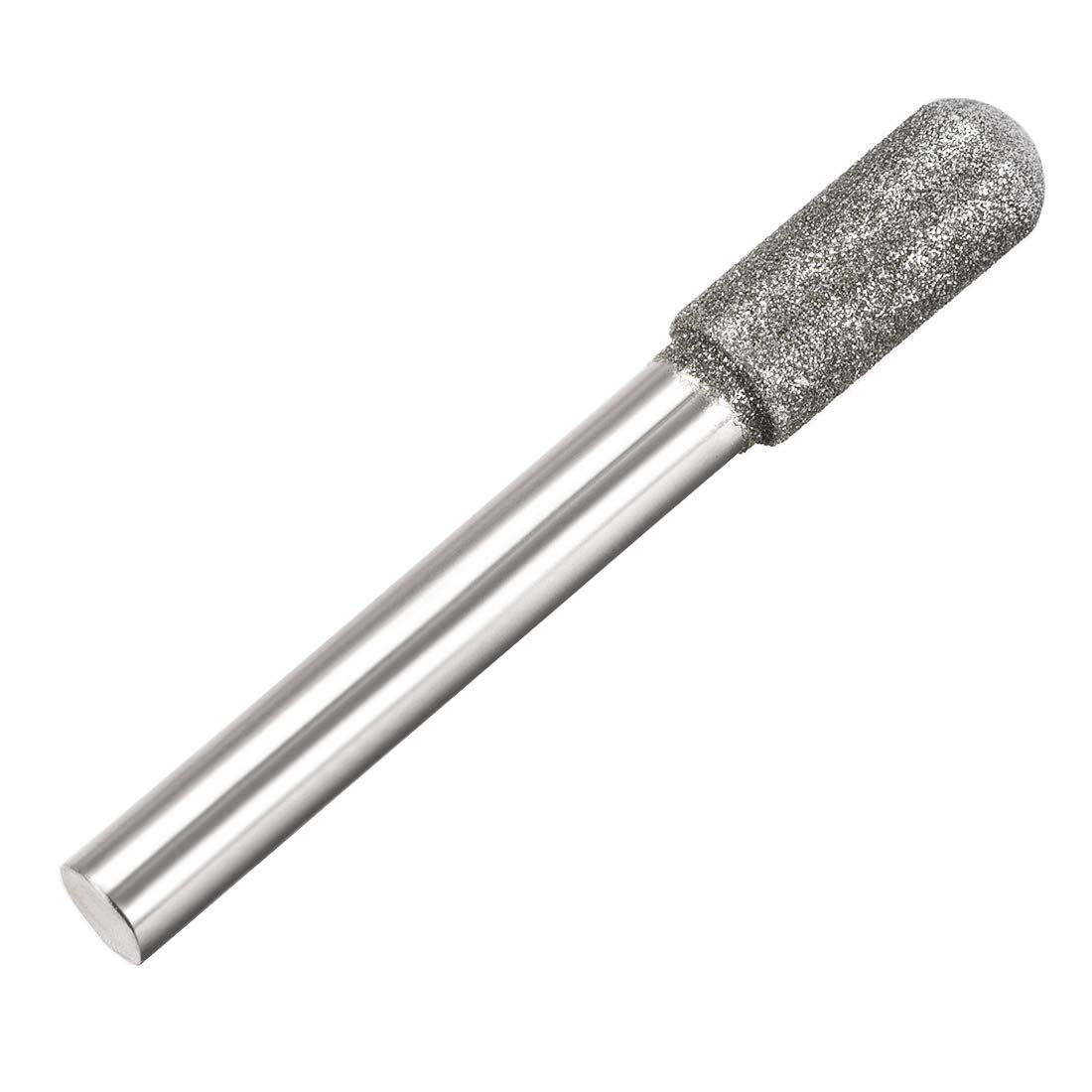 uxcell Diamond Burrs Bits Grinding Drill Carving Rotary Tool for Glass Stone Ceramic 120 Grit 1/4" Shank 8mm Cylinder Ball Nose 5 Pcs — Amazon image 3