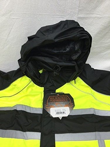 Milwaukee Men's Riding Motorcycle 100% Nylon Rain Suit Gear Black/Green W/(Xl Regular) #TOP4
