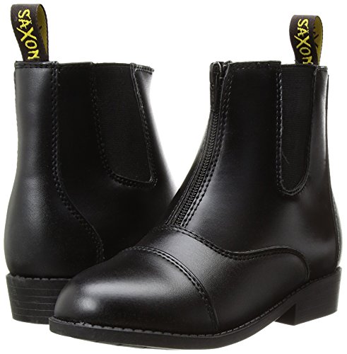 Saxon Girls Equileather Zip Front Boots, Black, Child Size 3