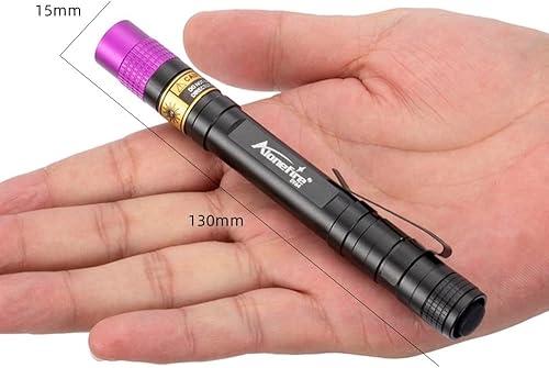 Miniatura 6 de ALONEFIRE SV64 Mini 3W Linterna UV 365nm Portátil Ultravioleta Luz Negra Muy Pequeña para Minerales, Detector de Orina de Mascotas, Detección de