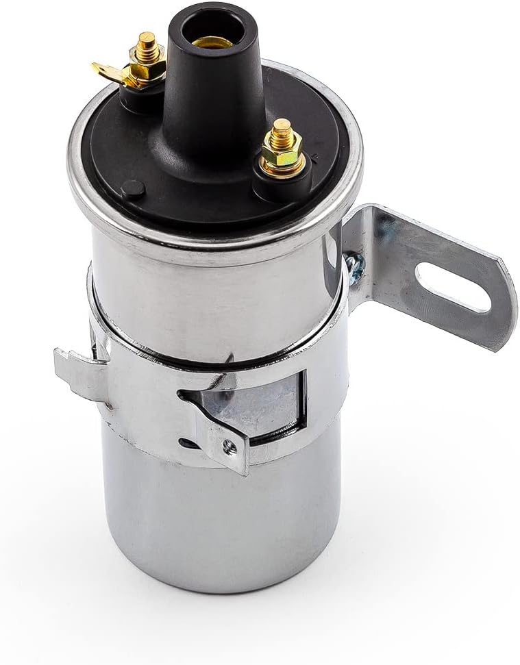 Speedmaster PCE382.1016.01 12V Electronic Round Oil Filled Female Round Canister Ignition Coil Chrome