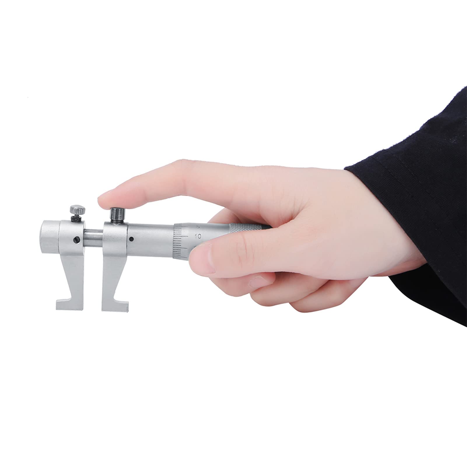 Herramienta de medición de alta precisión de acero inoxidable para micrómetro, instrumento de medición del diámetro interior de la cabeza de aleación con trinquete y dispositivo de (25-50MM)