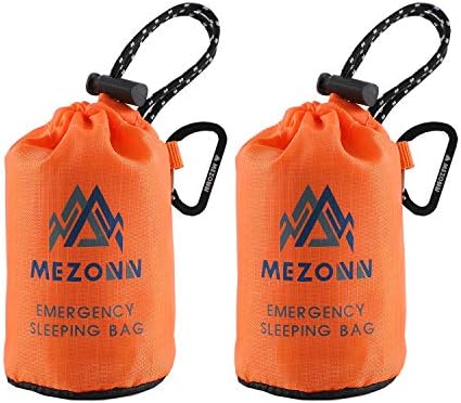 Mezonn Emergency Sleeping Bag Survival Bivy Sack Use as Emergency Blanket Lightweight Survival Gear for Outdoor Hiking Camping Keep Warm After Earthquakes, Hurricanes and Other disasters