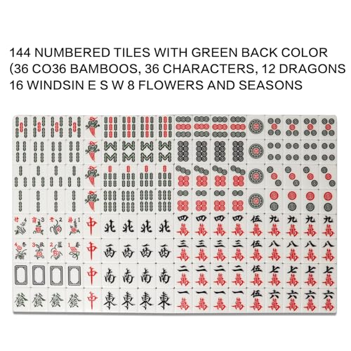 Mahjong con 144 fichas en estuche de aluminio portátil miniatura 4