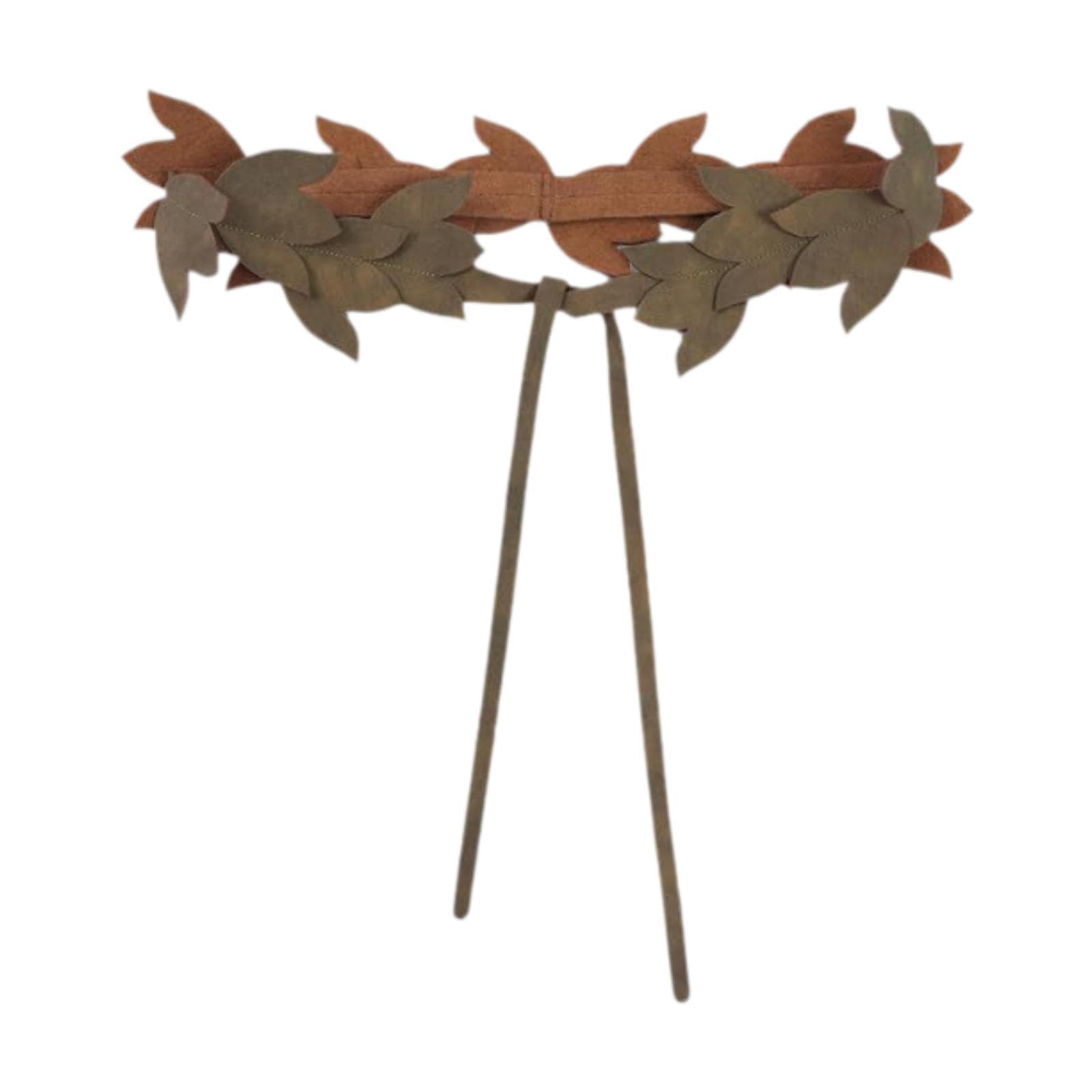 Womens PU Leather Waist Belt Adjustable Dress Leaves Shaped Renaissance Belt brown-image-15