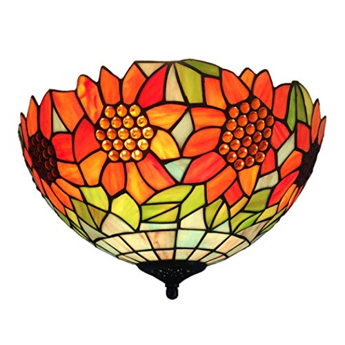 Lampe plafond tournesol vitrail pour éclairage de chambre et salle à manger
