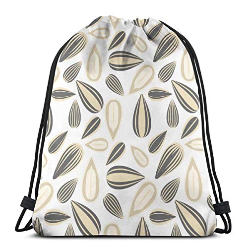 Jhonangel Semilla de Girasol Deporte Natación Yoga Mochila con cordón Mochila Escolar Ligera para Viajes Camping Navidad Acción de Gracias 36 x 43 cm / 14,2 x 16,9 Pulgadas