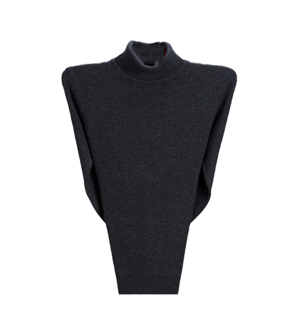 Hamthuit Uomini Cashmere Cotone Misto Dolcevita Uomo Maglione Autunno Inverno Uomini Maglione Caldo, Grigio scuro9, XL
