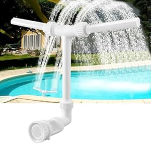 Pool Springbrunnen, Dual Spray Einstellbare Wasserbrunnen Pool Wasserfall mit Adapter Belüfte, Wasserfontäne für Garten Inground Pools, Pool Zubehör für Spa Kühles Warmes Wasser Temperaturen