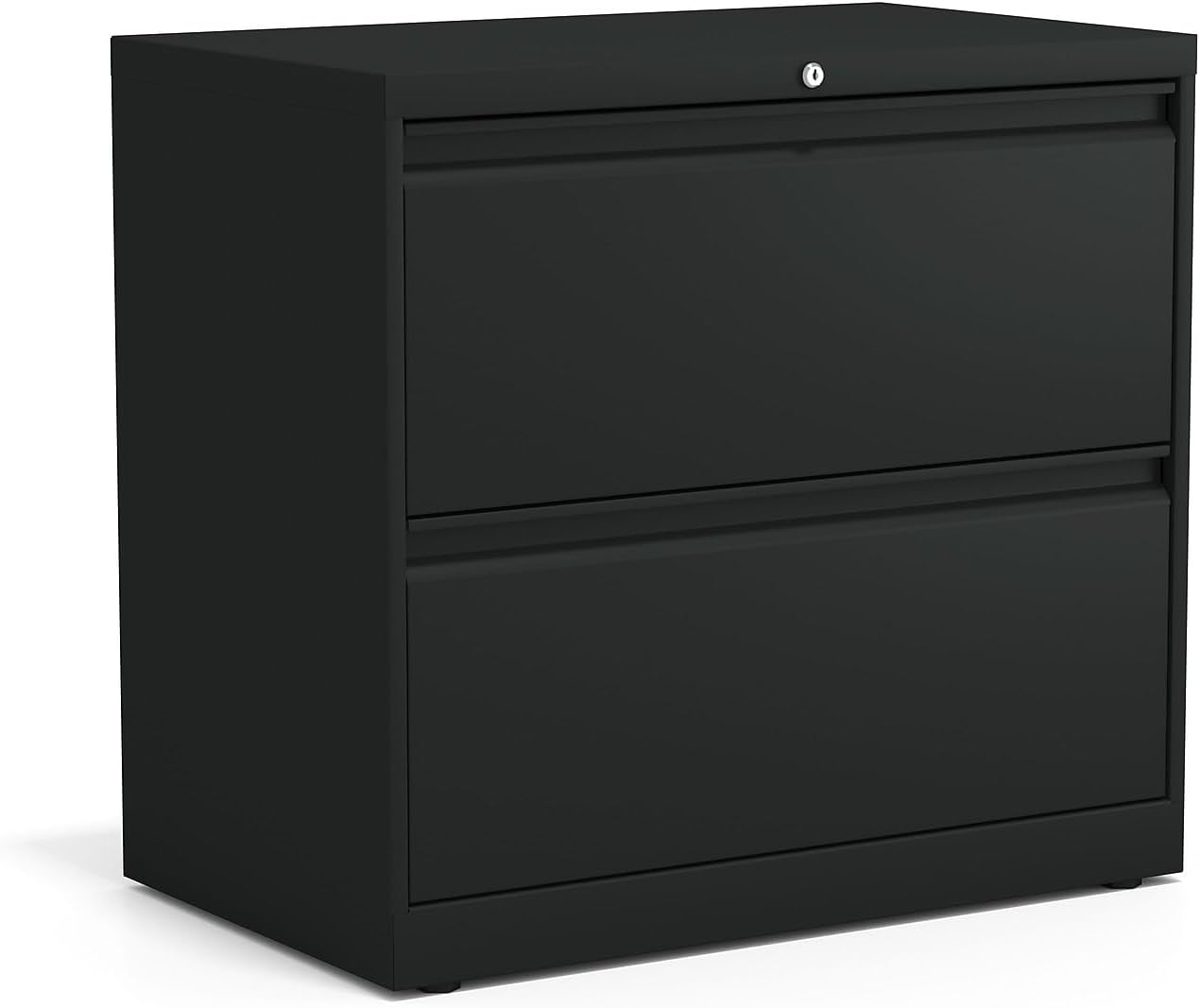 STAPLES 2-Drawer Lateral File Cabinet, Letter & Legal Size Documents, Lockable, 30" W x 18.62" D x 28" H, Black