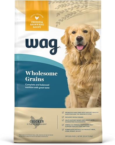 Marca Tienda Alimento seco para perros de Wag Wholesome Grains pollosalmóncarne de vacacordero y arroz integral