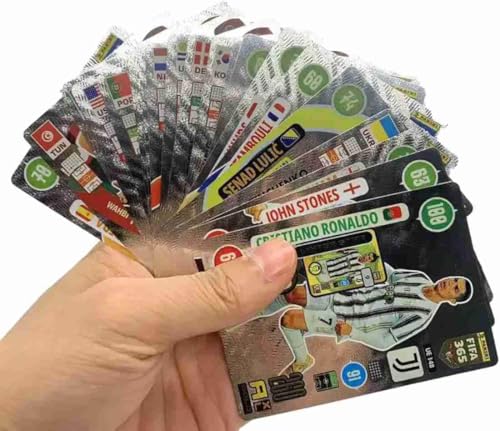 Image of Champions League Football Collector Cards - 55 PCS Unofficial Trading Card Game Pack For Kids & Fans | Soccer Cards For Boys, Girls, Gifting (Football Silver)