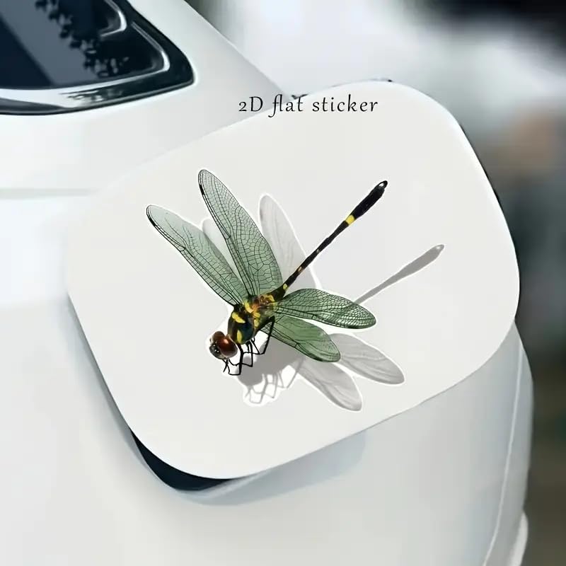 2D Flat Dragonfly PVC Vinyl Car Decals Stickers Waterproof Self-Adhesive Decals for Cars, Laptops, Trucks, Motorcycles Wall Window Luggage Scratch Cover Door Decor Sticker - Image 3