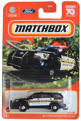 Matchbox 2016 Ford Interceptor Utility, Negro miniatura 1