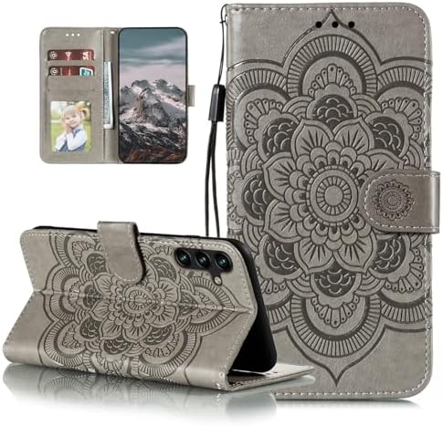 EYZUTAK Case for Samsung Galaxy S10 Plus, Premium Flip Wallet Phone Case PU Leather Mandala Embossed Design Shockproof Cover with Kickstand Card Holder Protective Case - Purple