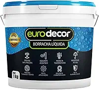 Borracha Líquida Incolor 1kg Eurodecor Impermeabilizante para Telhado, Parede e Laje – Manta Líquida Flexível (Crômio)