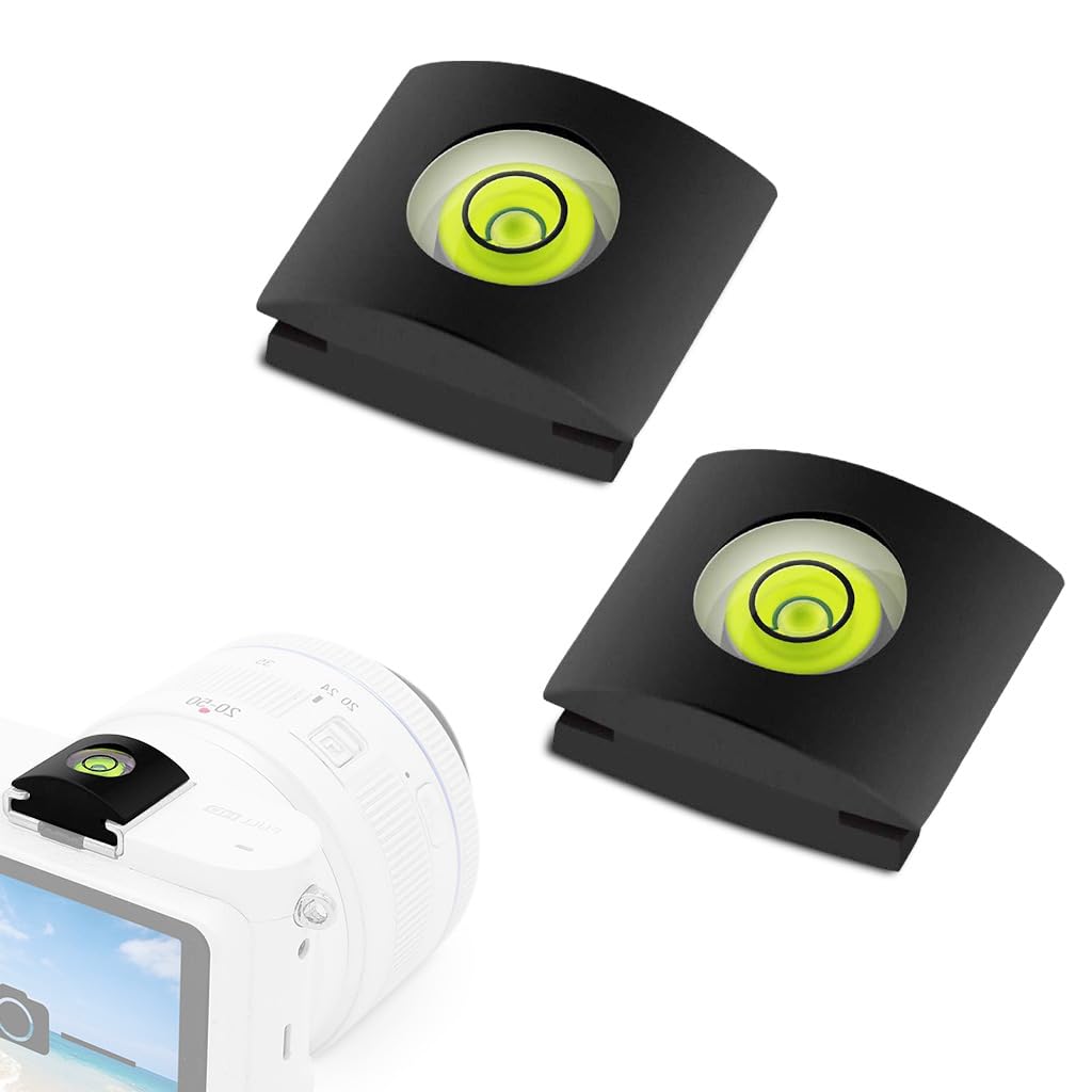 ZORBES® 2pcs Camera Flashlight Hot Shoe Cover with Bubble Spirit Level,Protector Cap for Canon,for Nikon Panasonic Fujifilm Olympus Pentax Sigma DSLR/SLR/Evil Camera