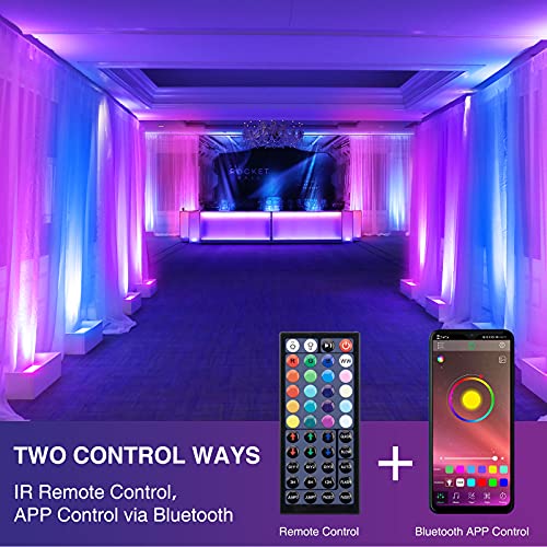 Onforu Rgbw Led Flood Light 500W Equivalent 5000Lm, Bluetooth Smart Color Changing Floodlights 2 Control Ways, Ip66 Waterproof Outdoor Uplights For Stage, Events, Landscape, Diy Colors&22 Modes #TOP1