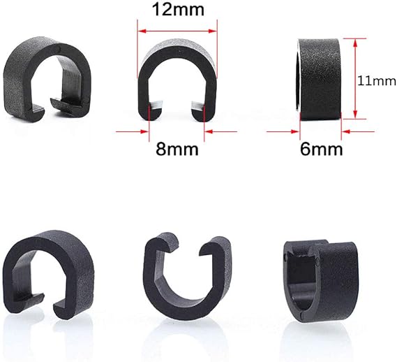 40pcs Plastic Bicycle C-Clips Clamps Housing Hose Guide Clamps