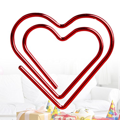 Toymytoy Love Heart Shaped Paper Clips Note Photo Sign Clips Bookmark Clips Stationery Office Accessories,100Pcs(Red) #TOP4