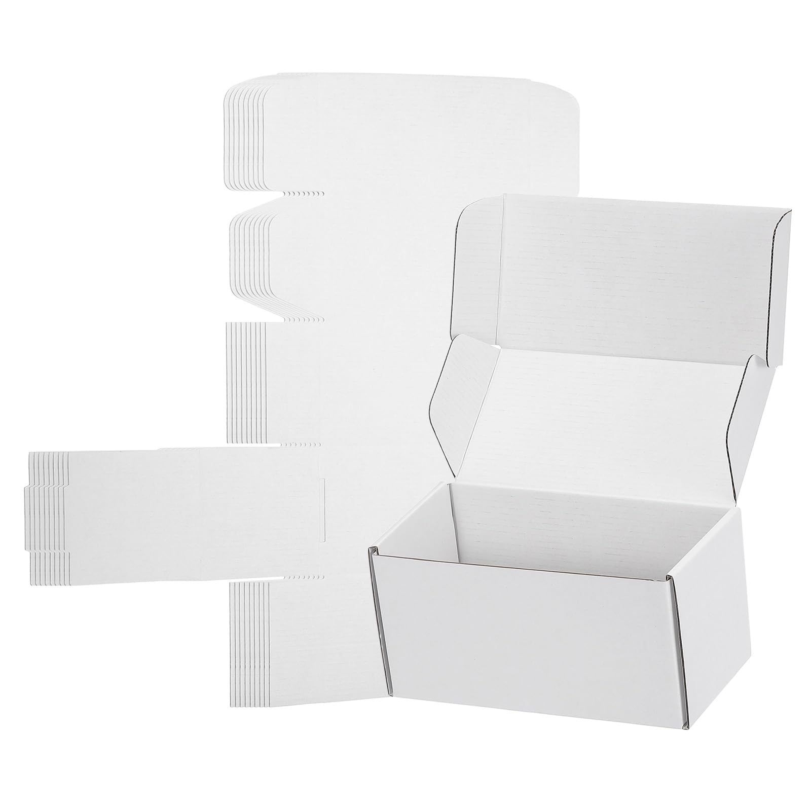 PATIKIL 8x4x4 Scatole Di Cartone Spedizioni Per Piccole Imprese 10Pcs Scatole Regalo Corrugate Per Spedizioni Traslochi Artigianato Natale Prodotti Da Regalo Bianche.